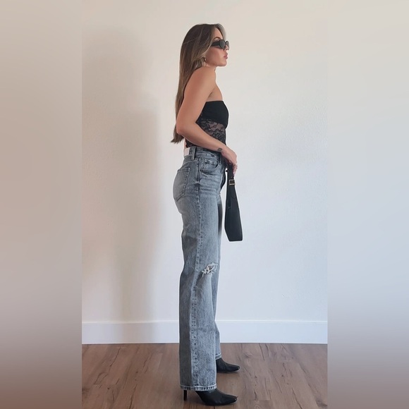 Pistola Cassie Super High Rise Straight Jeans in Play Day - Distressed 25 - Picture 2 of 16